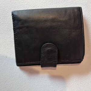 Derek Alexander Soft Black Leather Wallet Classic Everyday Carry Unisex Bifold